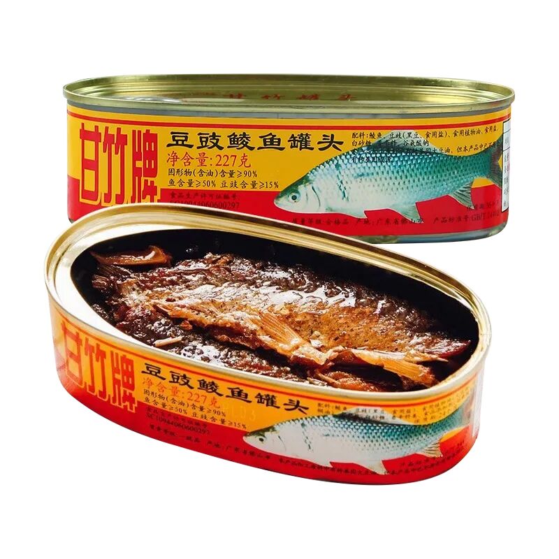 甘竹牌豆豉鲮鱼罐头227g/罐豆豉鱼罐装食品广东特产即食