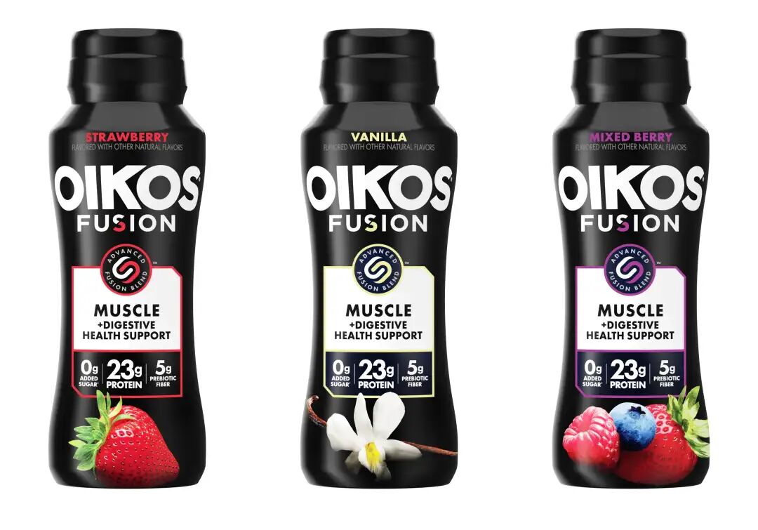 danone oikos fusion range in 7 fl oz bottles